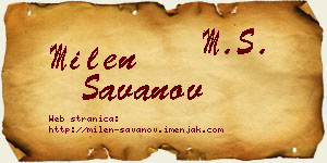 Milen Savanov vizit kartica